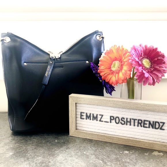 Jimmy Choo Raven Black Hobo Tote - Picture 1 of 8